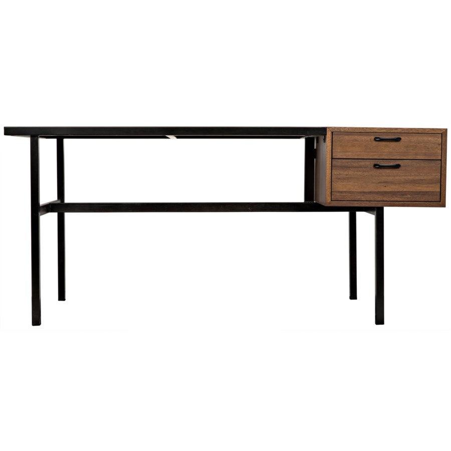 Noir Algeron Desk w/ Metal-Noir Furniture-Blue Hand Home