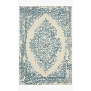 Annie Rug Magnolia Home by Joanna Gaines - ANN-02 White/Blue-Loloi Rugs-Blue Hand Home