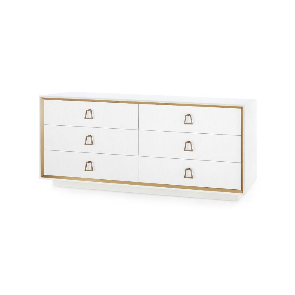 Villa & House - Ansel Extra Large 6-Drawer, White-Bungalow 5-Blue Hand Home