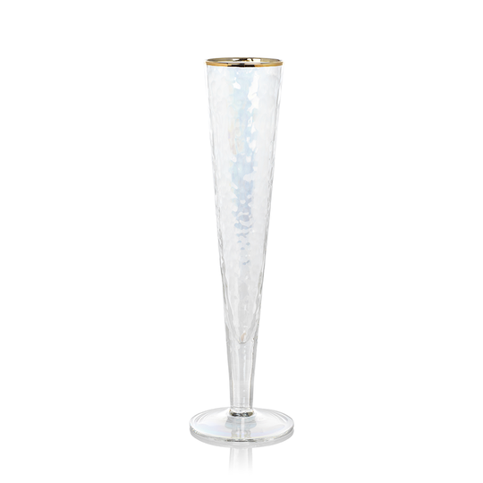 Aperitivo Slim Champagne Flute- Luster with Gold Rim