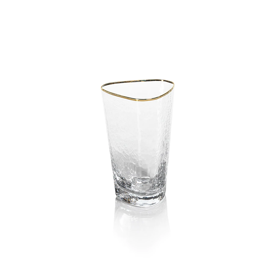 Aperitivo Triangular Highball Glass - Clear with Gold Rim-Blue Hand Home