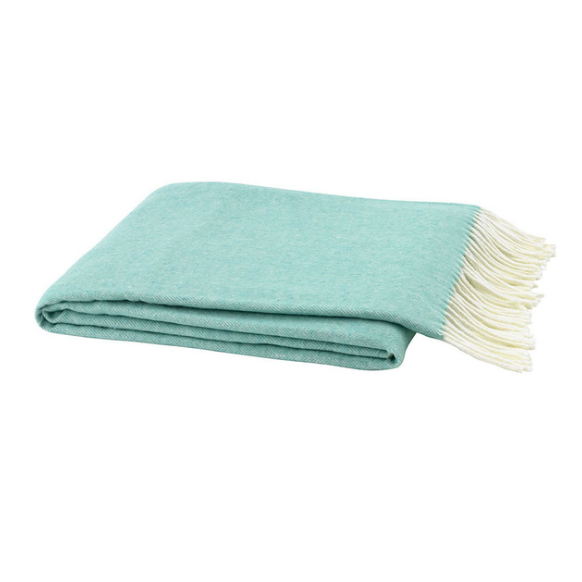 Italian Herringbone Throw-Lands Downunder-Blue Hand Home