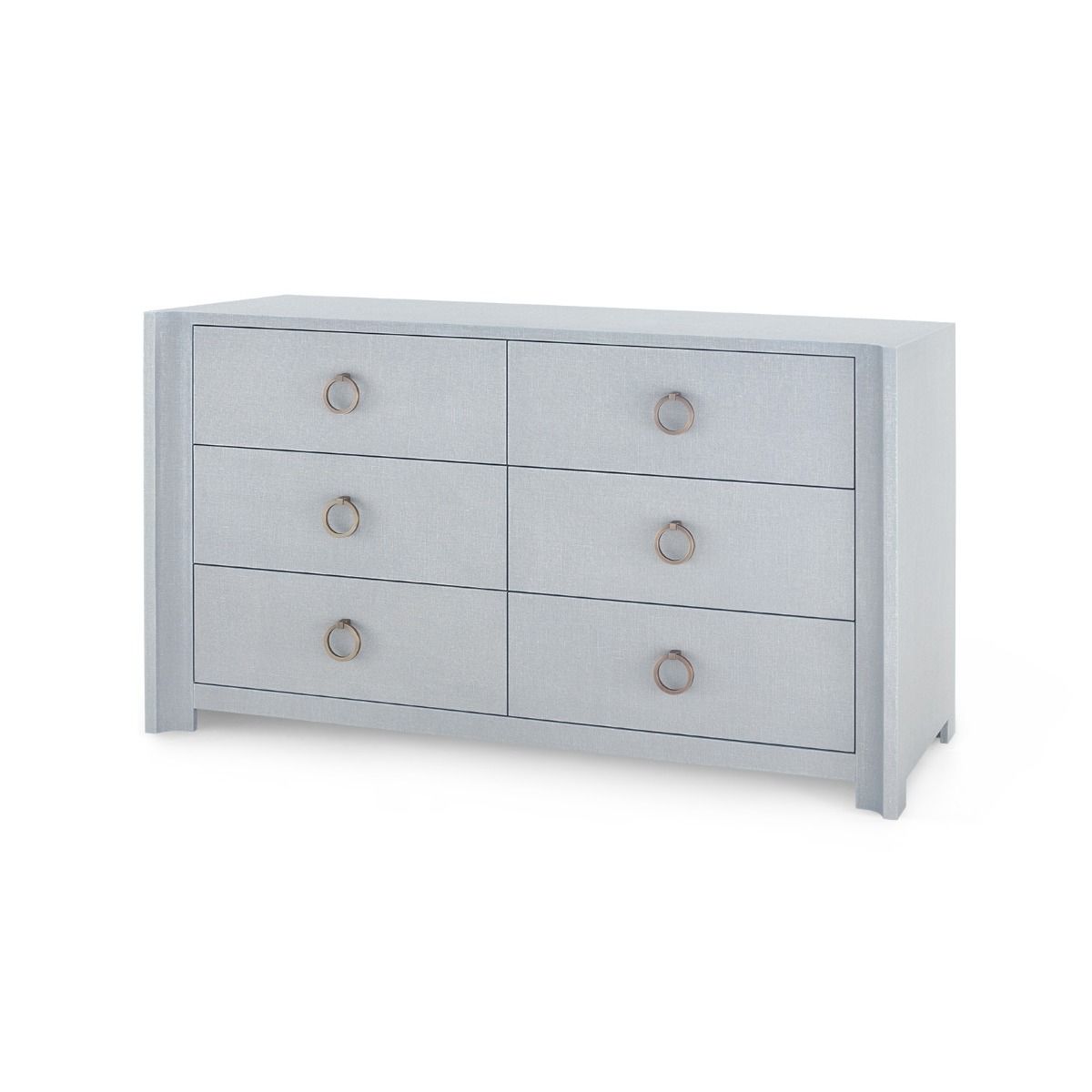Villa & House - Audrey Extra Large 6-Drawer, Gray-Bungalow 5-Blue Hand Home