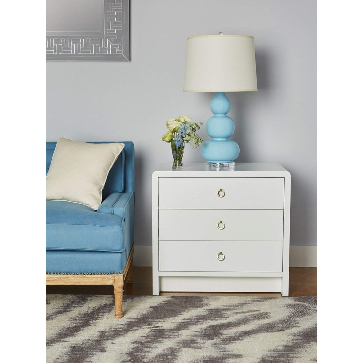 Villa &amp; House - Bryant 3-Drawer Side Table In White-Bungalow 5-Blue Hand Home