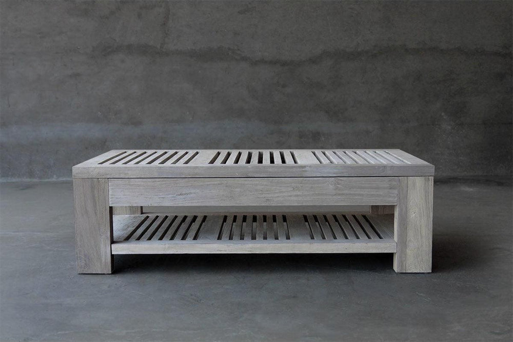 Reclaimed Teak Outdoor Cocktail Table-Organic Restoration-Blue Hand Home
