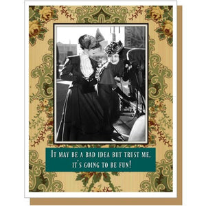 5.5x4.25" Greeting Card-Ümlaut Brooklyn-Blue Hand Home