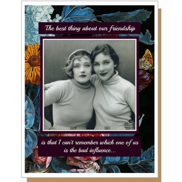 5.5x4.25" Greeting Card-Ümlaut Brooklyn-Blue Hand Home