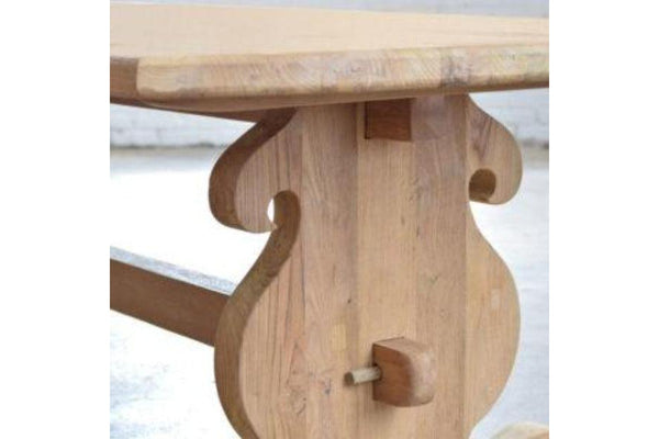 Baroque Style Table in Reclaimed Teak - Natural-Organic Restoration-Blue Hand Home