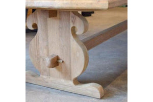 Baroque Style Table in Reclaimed Teak - Natural-Organic Restoration-Blue Hand Home
