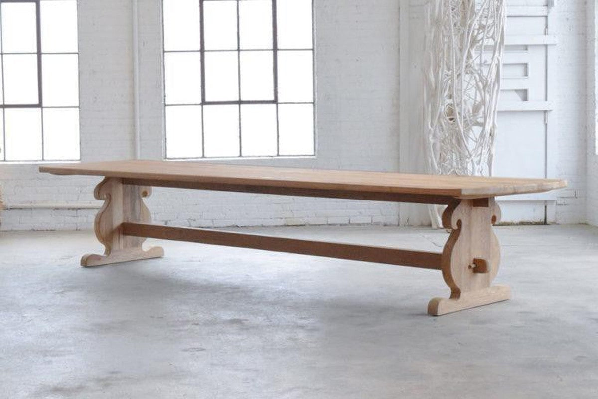Baroque Style Table in Reclaimed Teak - Natural-Organic Restoration-Blue Hand Home