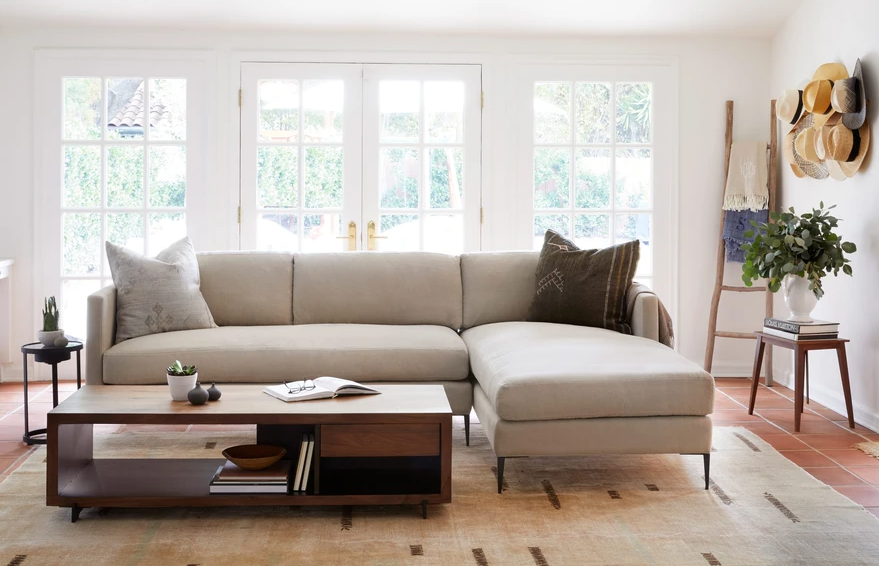 In Stock-Benedict 2PC Sectional-Donovan Blue-LAF-Cisco Brothers-Blue Hand Home