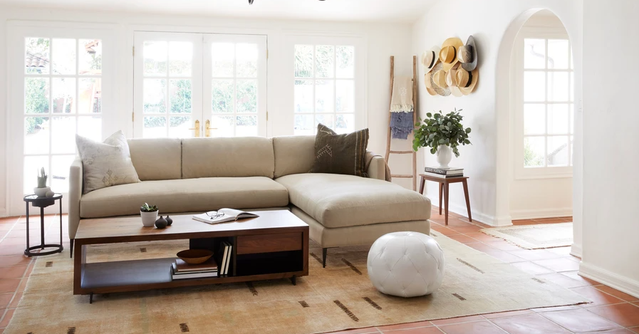 In Stock-Benedict 2PC Sectional-Donovan Blue-LAF-Cisco Brothers-Blue Hand Home