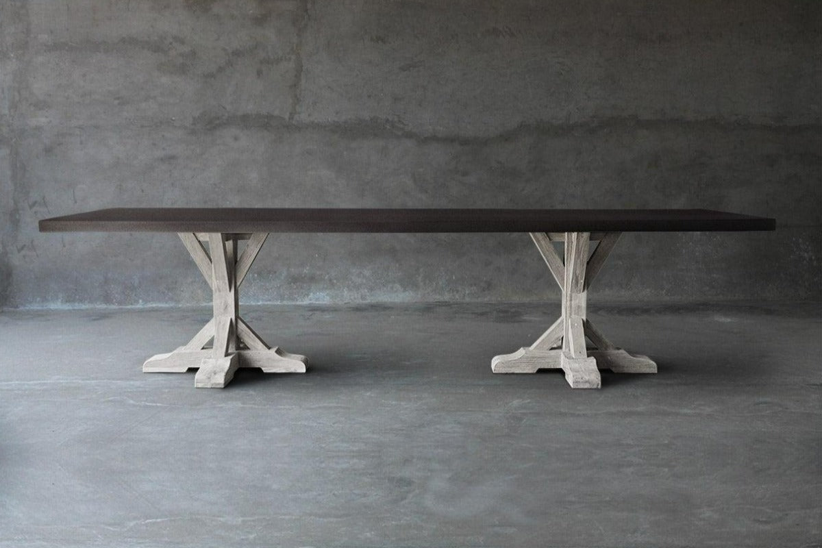 Long Concrete Top Dining Table - R Base-Organic Restoration-Blue Hand Home