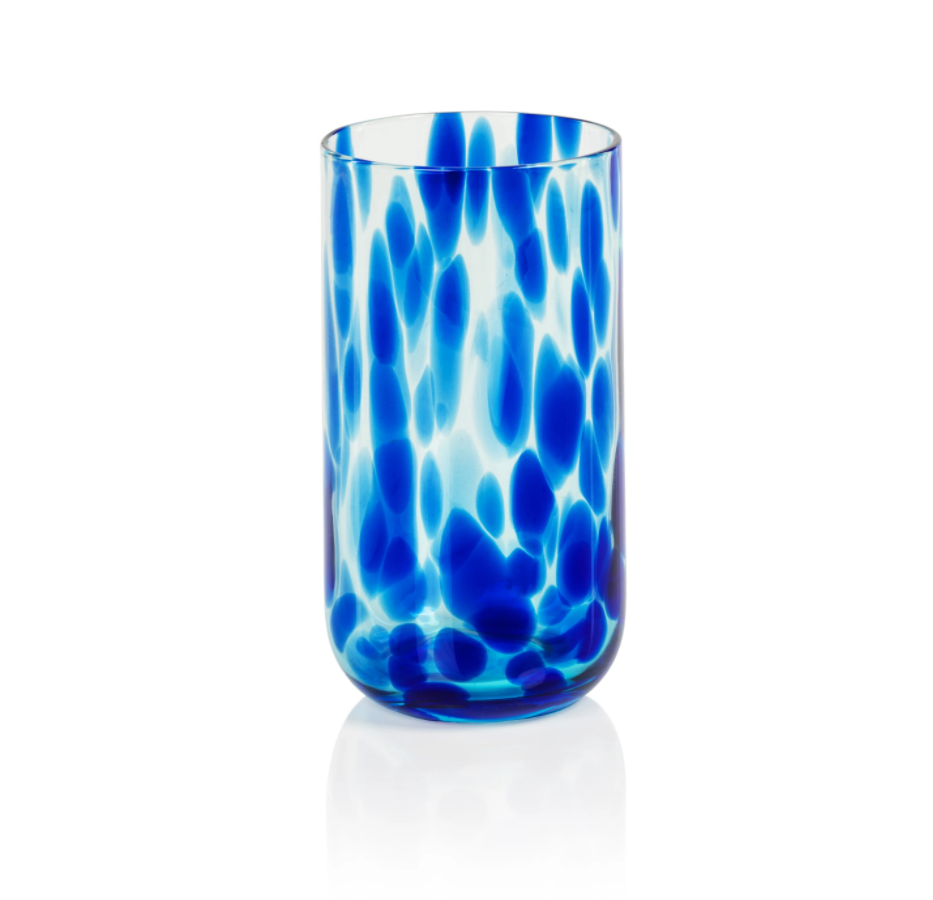 Blue Tortoise Highball Glass-Blue Hand Home
