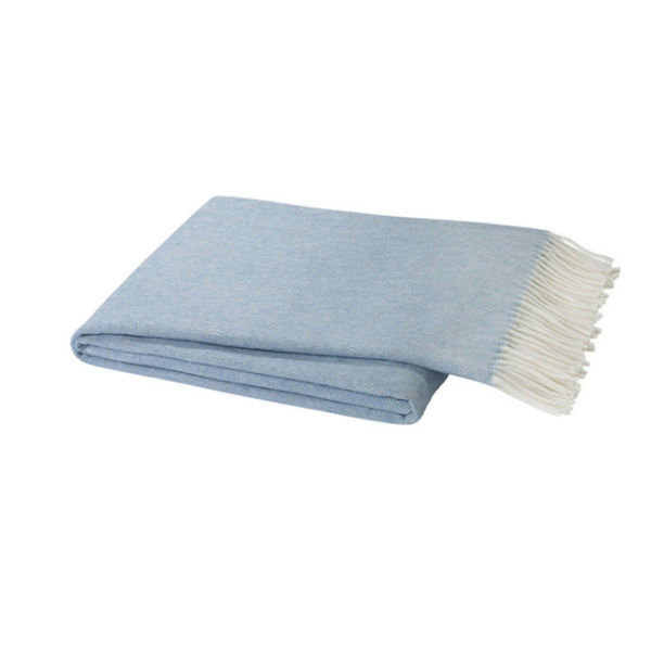 Italian Herringbone Throw-Lands Downunder-Blue Hand Home