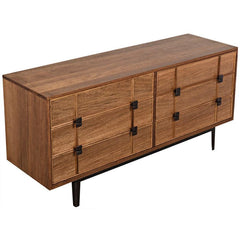 Noir Bourgeois Sideboard w/ Metal Base, Dark Walnut-Noir Furniture-Blue Hand Home