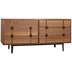 Noir Bourgeois Sideboard w/ Metal Base, Dark Walnut-Noir Furniture-Blue Hand Home