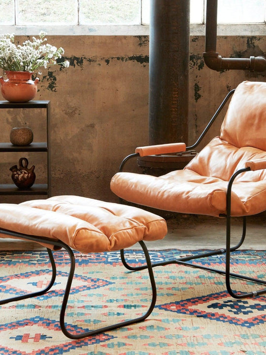 Cisco Brothers Brando Leather Ottoman