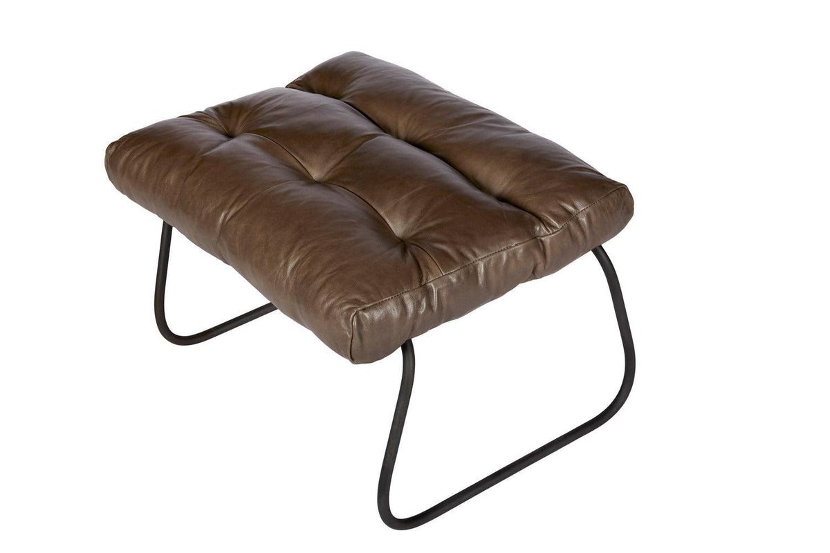 Cisco Brothers Brando Leather Ottoman-Cisco Brothers-Blue Hand Home
