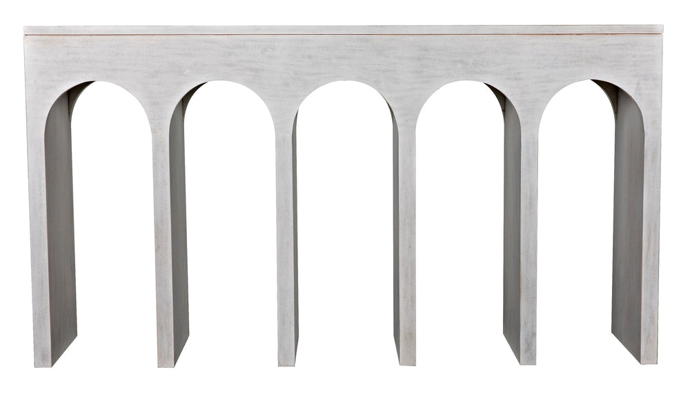 Noir Furniture Bridge Console, White Wash-Noir Furniture-Blue Hand Home