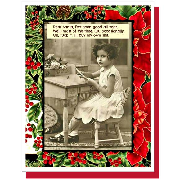 5.5x4.25" Greeting Card-Ümlaut Brooklyn-Blue Hand Home