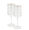 Optic Red Wine Glass with Gold Rim-Blue Hand Home