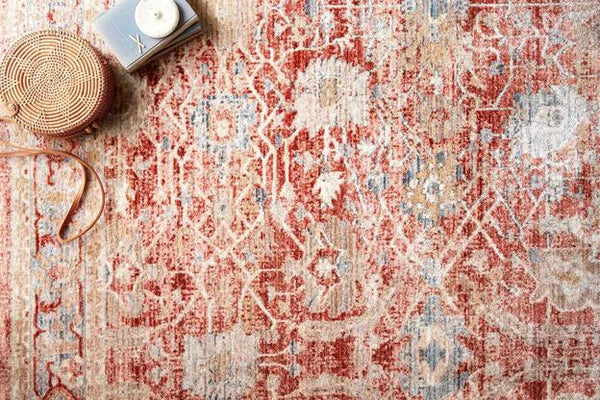 Claire Rugs by Loloi - CLE-01 Red/Ivory-Loloi Rugs-Blue Hand Home