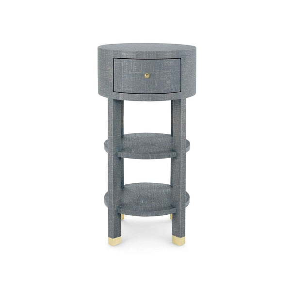Villa & House - Claudette 1-Drawer Round Side Table In Gray-Bungalow 5-Blue Hand Home