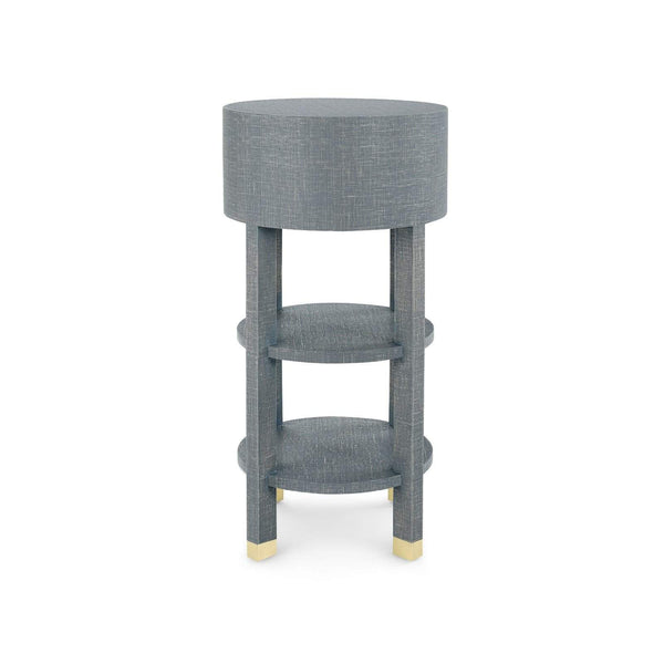Villa & House - Claudette 1-Drawer Round Side Table In Gray-Bungalow 5-Blue Hand Home