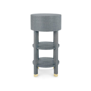 Villa & House - Claudette 1-Drawer Round Side Table In Gray-Bungalow 5-Blue Hand Home