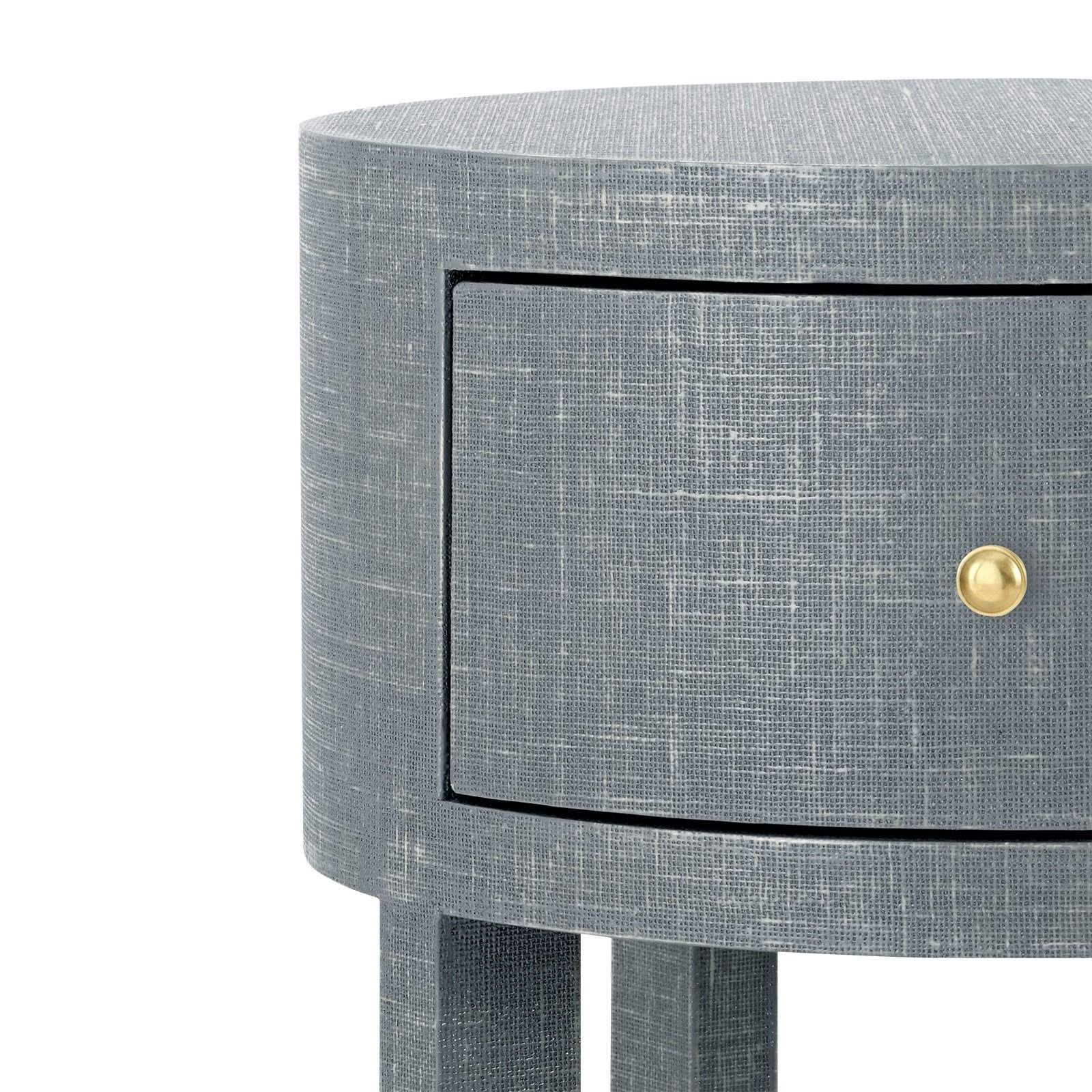 Villa & House - Claudette 1-Drawer Round Side Table In Gray-Bungalow 5-Blue Hand Home