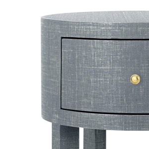 Villa & House - Claudette 1-Drawer Round Side Table In Gray-Bungalow 5-Blue Hand Home