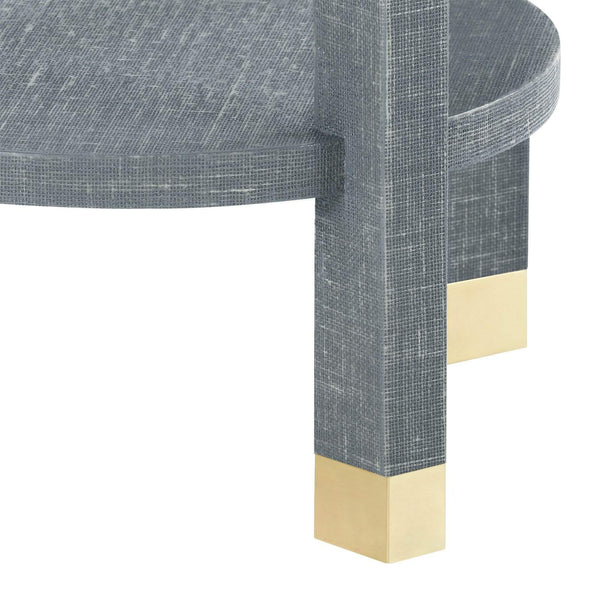 Villa & House - Claudette 1-Drawer Round Side Table In Gray-Bungalow 5-Blue Hand Home