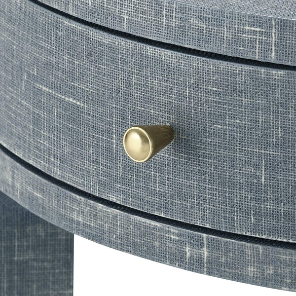 Villa & House - Claudette 1-Drawer Round Side Table In Gray-Bungalow 5-Blue Hand Home