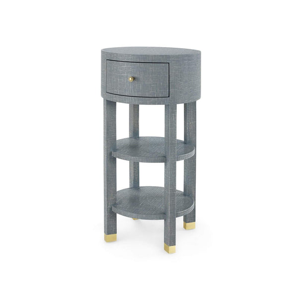 Villa & House - Claudette 1-Drawer Round Side Table In Gray-Bungalow 5-Blue Hand Home