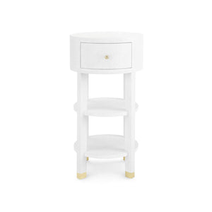 Villa & House - Claudette 1-Drawer Round Side Table In White-Bungalow 5-Blue Hand Home