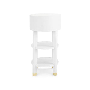 Villa & House - Claudette 1-Drawer Round Side Table In White-Bungalow 5-Blue Hand Home