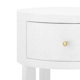 Villa & House - Claudette 1-Drawer Round Side Table In White-Bungalow 5-Blue Hand Home