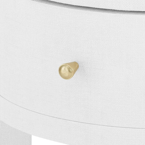 Villa & House - Claudette 1-Drawer Round Side Table In White-Bungalow 5-Blue Hand Home