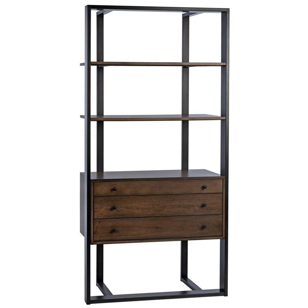Hamburg Bookcase, Walnut/Steel-CFC Furniture-Blue Hand Home