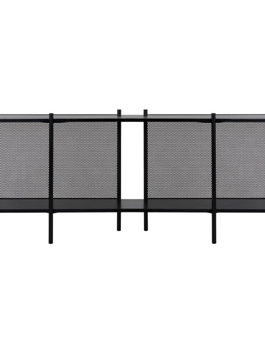 Anniston Console Steel/Walnut Shelves