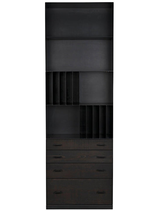 Armstrong Bookcase Steel/Reclaimed Lumber