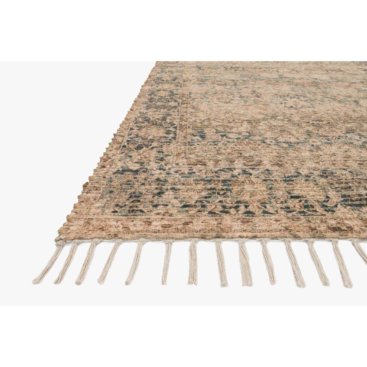 Justina Blakeney Rugs - Cornelia - Cor-01 - Natural/Teal-Loloi Rugs-Blue Hand Home