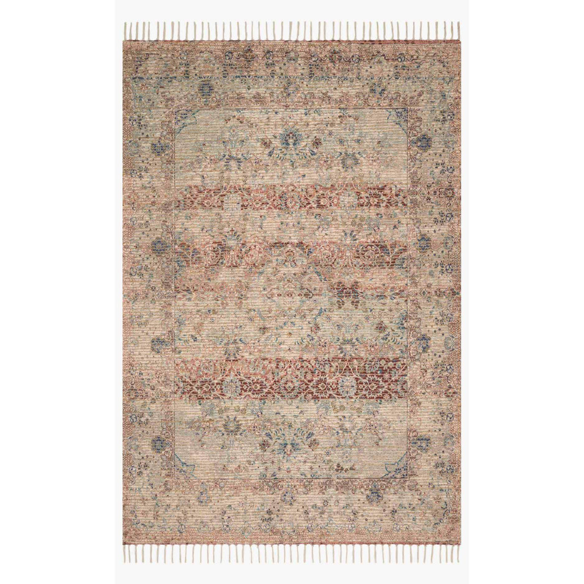 Justina Blakeney Rugs - Cornelia - Cor-05 Seafoam Green/Brick-Loloi Rugs-Blue Hand Home