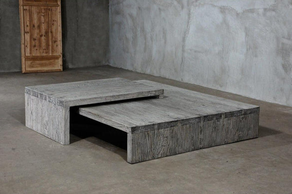 Reclaimed Elm Tiered Dovetail Coffee Table-Organic Restoration-Blue Hand Home