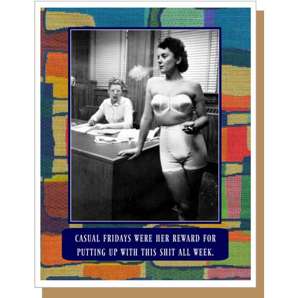 5.5x4.25" Greeting Card-Ümlaut Brooklyn-Blue Hand Home