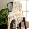 Chunky Knit Throw-American Heritage Textile-Blue Hand Home