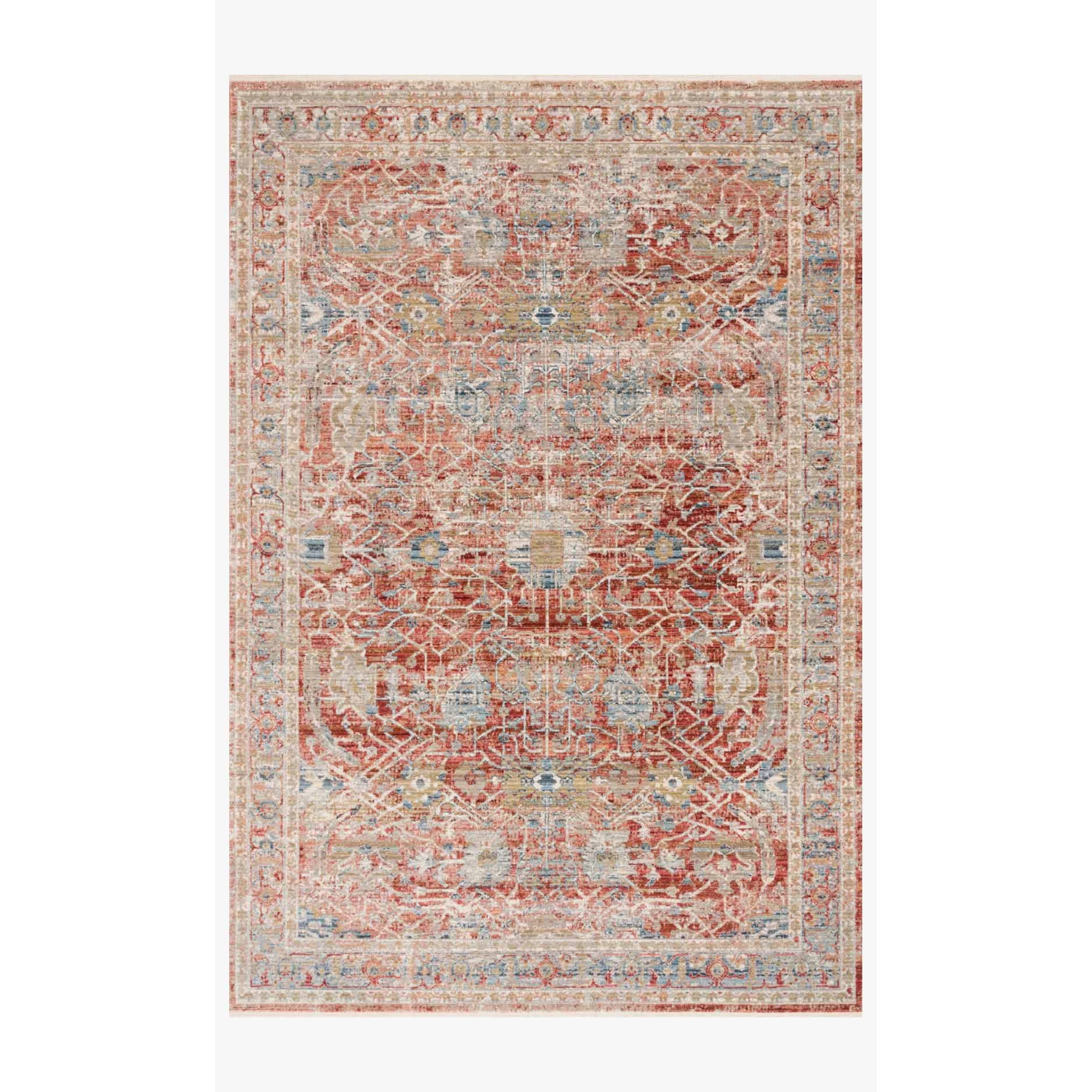 Claire Rugs by Loloi - CLE-01 Red/Ivory-Loloi Rugs-Blue Hand Home