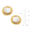 Susan Shaw Handcast Gold with White Coin Pearl Clip Earrings-Susan Shaw Jewelry-Blue Hand Home