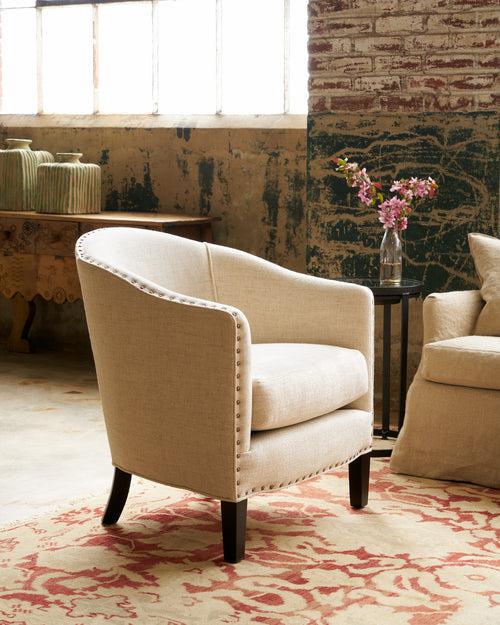 Cisco Fabric Bellamy Natural - Grade G - Cotton/Acrylic /Polyester/Linen-Cisco Brothers-Blue Hand Home